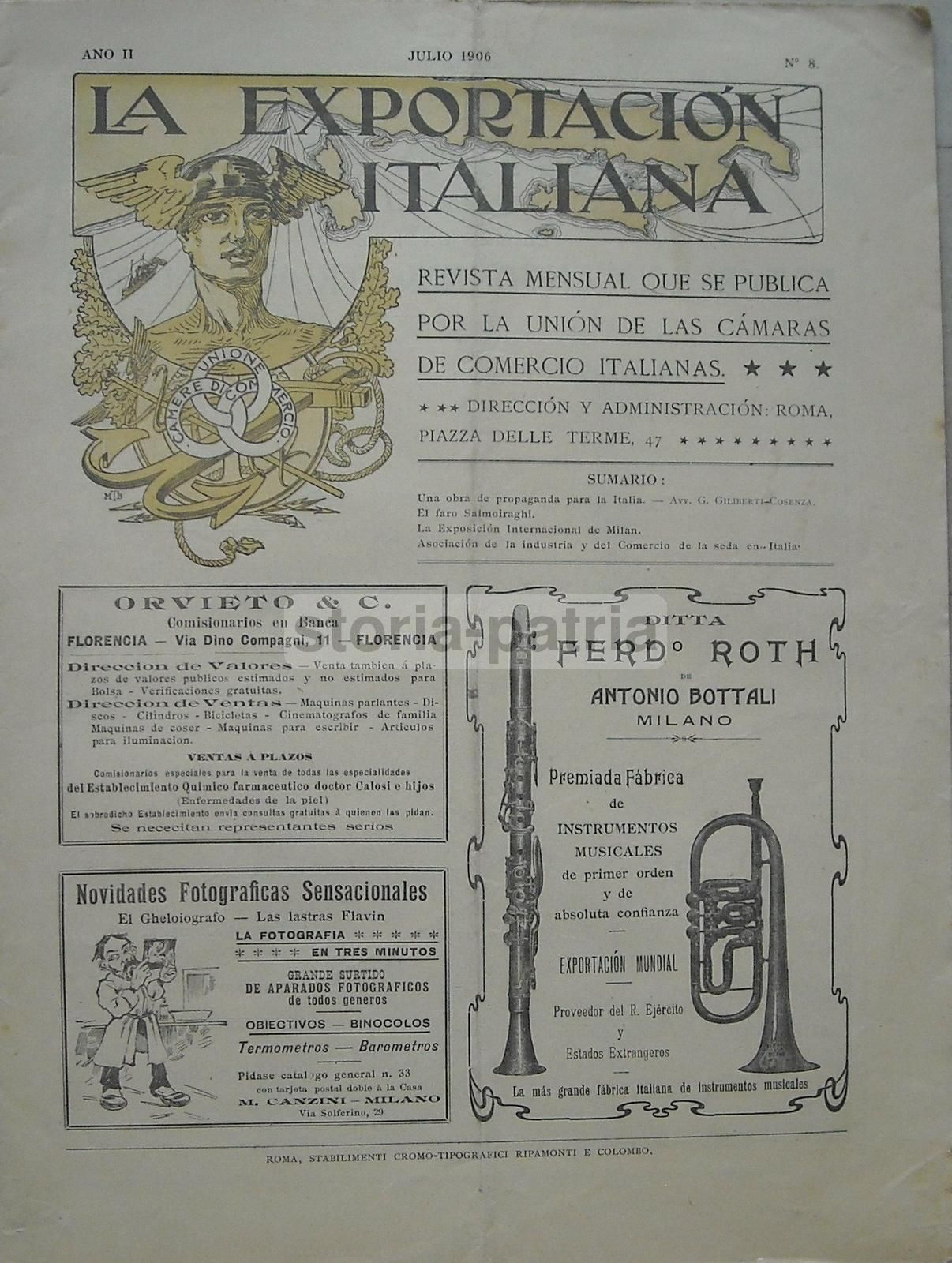La Exportacion Italiana 1906: Unione Camere Di Commercio, Bocconi, Salmoiraghi