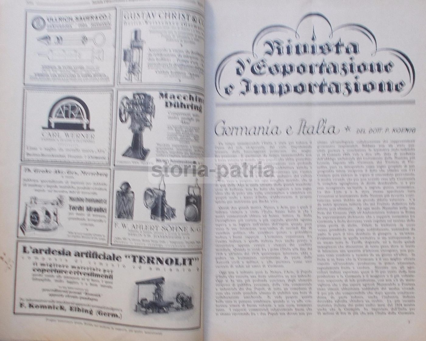 Rivista Economia Commercio Germania Italia, Fiera Di Milano 1925