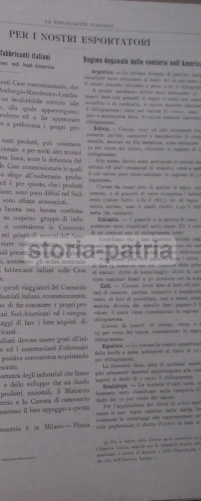 La Exportación Italiana, 1904. Rivista Dell'Unione Delle Camere Di Commercio Italiane