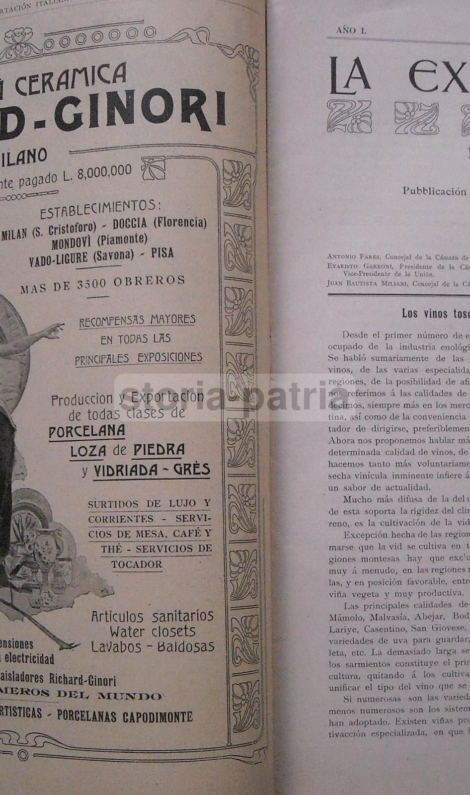 La Exportación Italiana, 1904. Rivista Dell'Unione Delle Camere Di Commercio Italiane