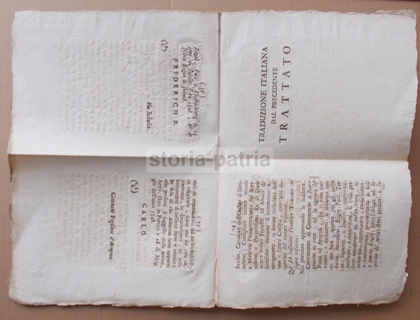 Trattato Di Commercio E Navigazione Tra Il Regno Di Napoli E La Danimarca, 1748
