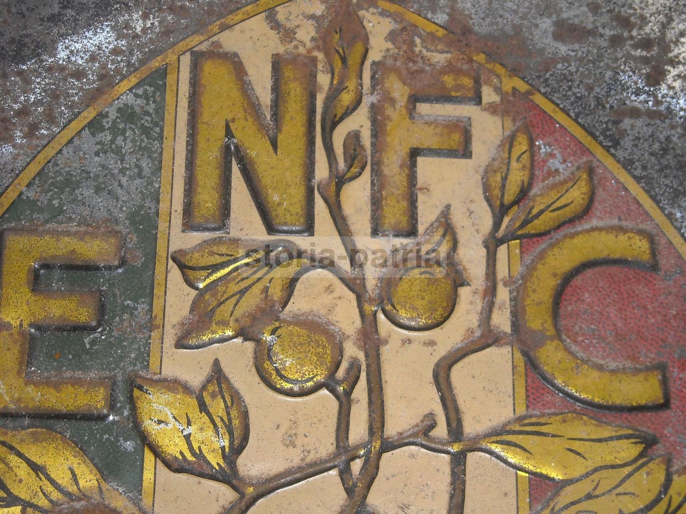 Pannello In Latta E.N.F.C. Allegoria Agricoltura Tricolore Anni '20 '30