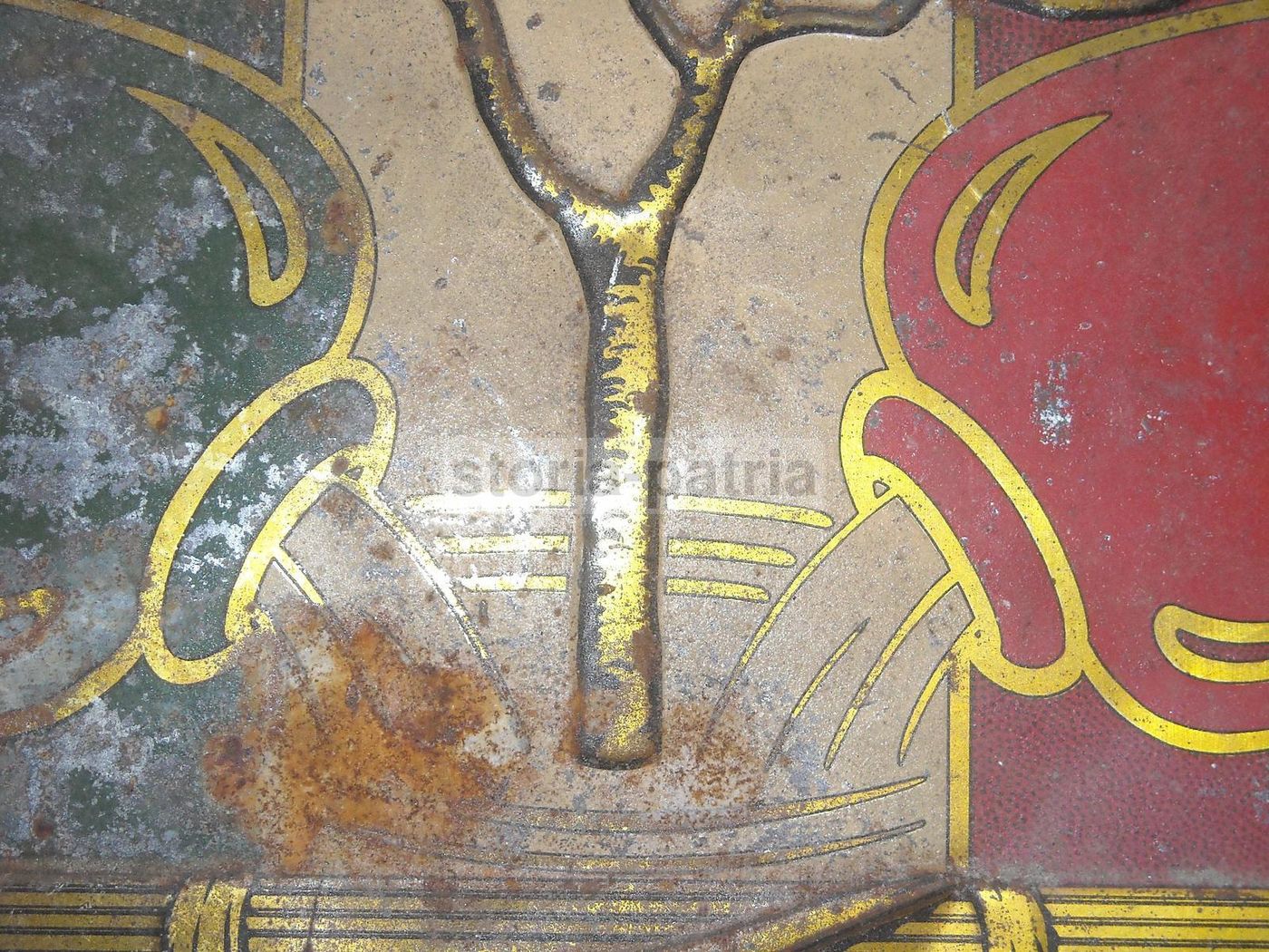 Pannello In Latta E.N.F.C. Allegoria Agricoltura Tricolore Anni '20 '30