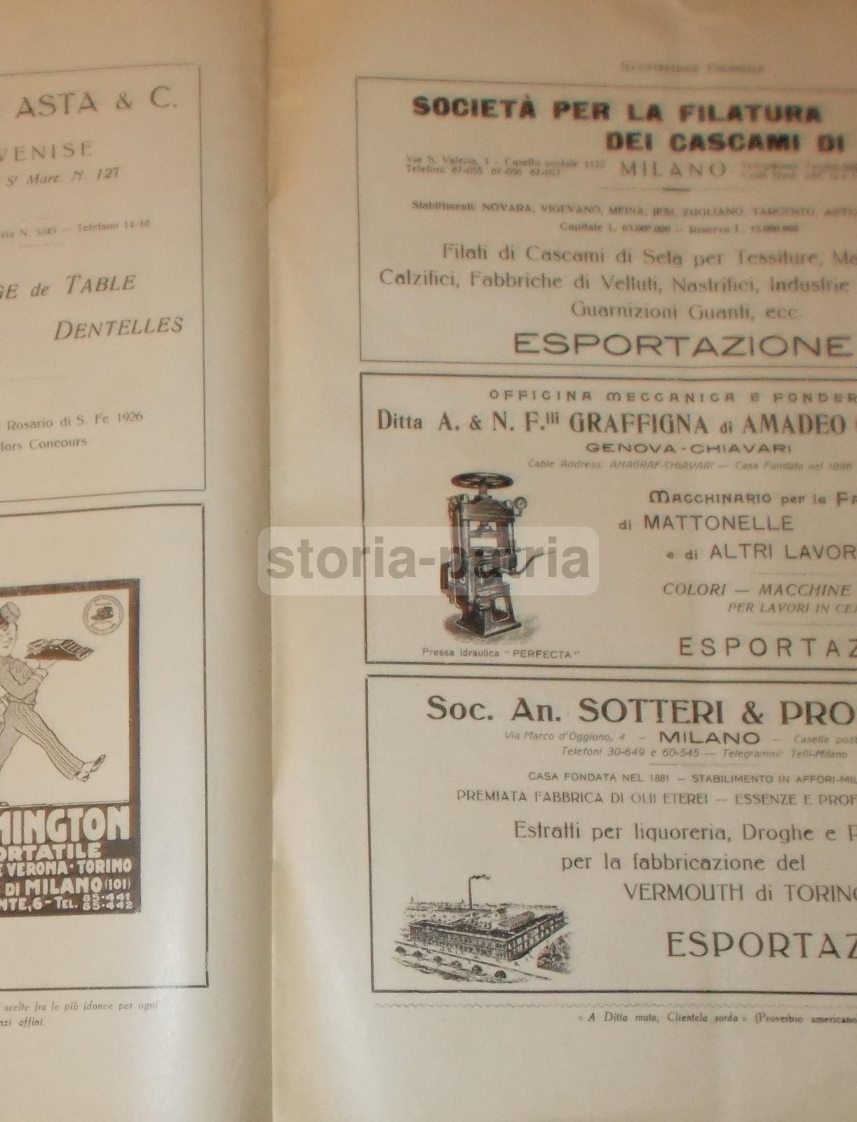 Illustrazione Coloniale 1927: Esportazione, Emigrazione, Colonie