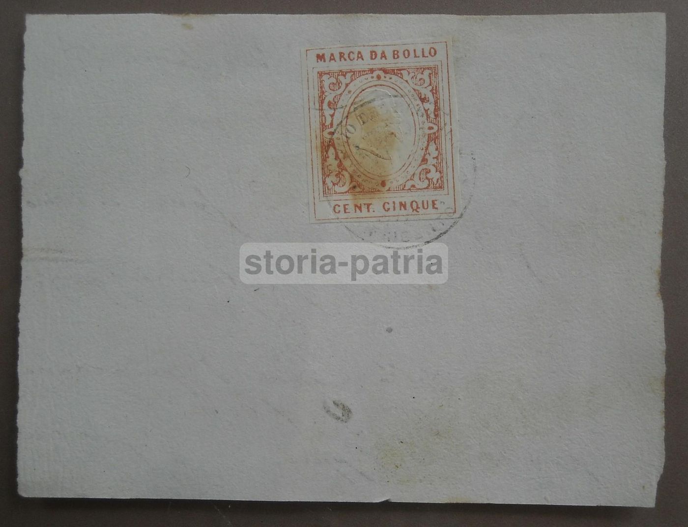 Marca Da Bollo Del XIX Secolo Su Ricevuta Farmaceutica Per Olio Di Ricino, Irpinia