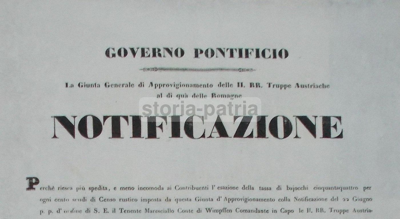 Manifesto Truppe Austriache, Ancona 1849, Conte Wimpffen E Cresci
