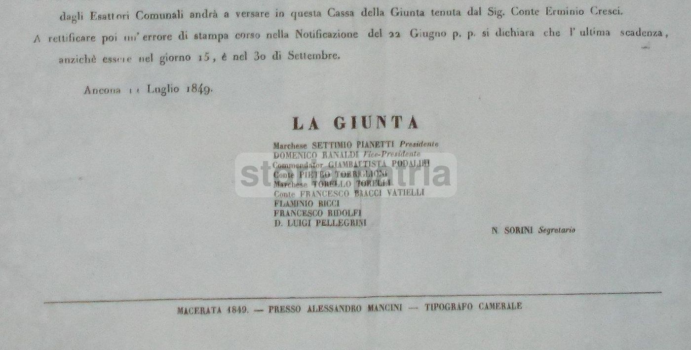 Manifesto Truppe Austriache, Ancona 1849, Conte Wimpffen E Cresci