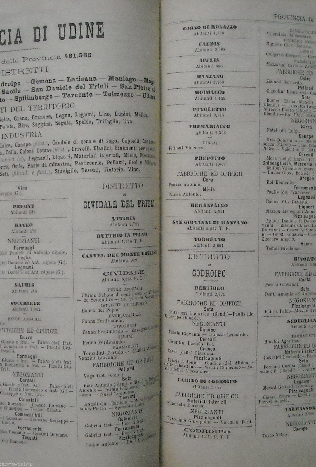 Indicatore Generale Del Commercio E Dell'Industria Italiana 1875 Pietrocola