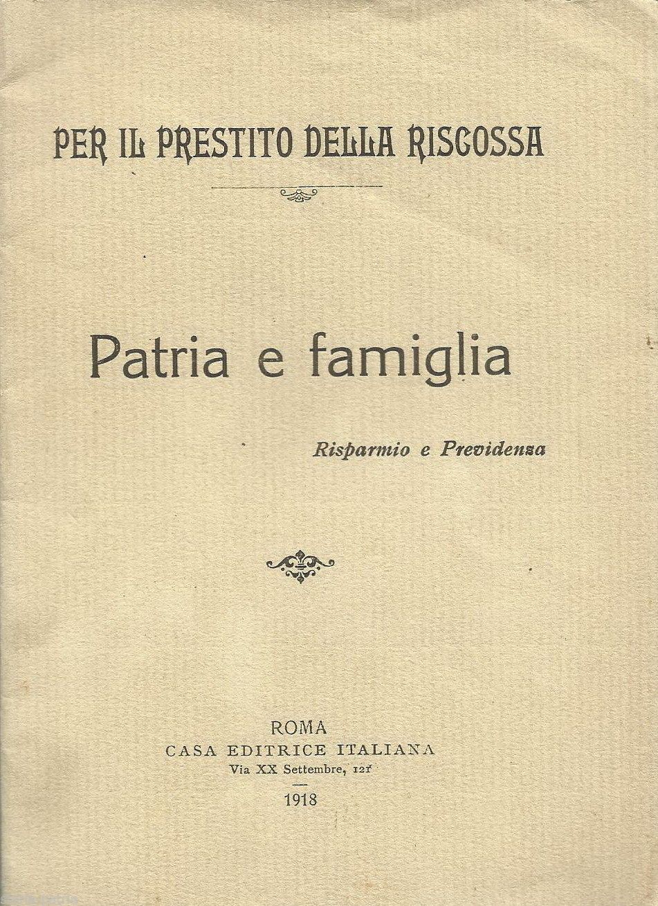 Prestito Nazionale INA 1918 Risparmio Previdenza Assicurazioni