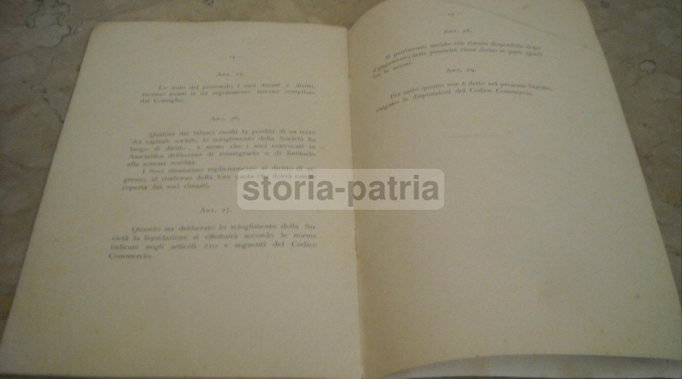 Statuto T.A.I.M. 1909 Trasporti Napoli Molise Società Automobilistici