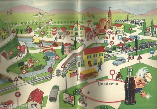 Quaderno Scolastico Coca Cola: Educazione Stradale Anni '50 Damiani
