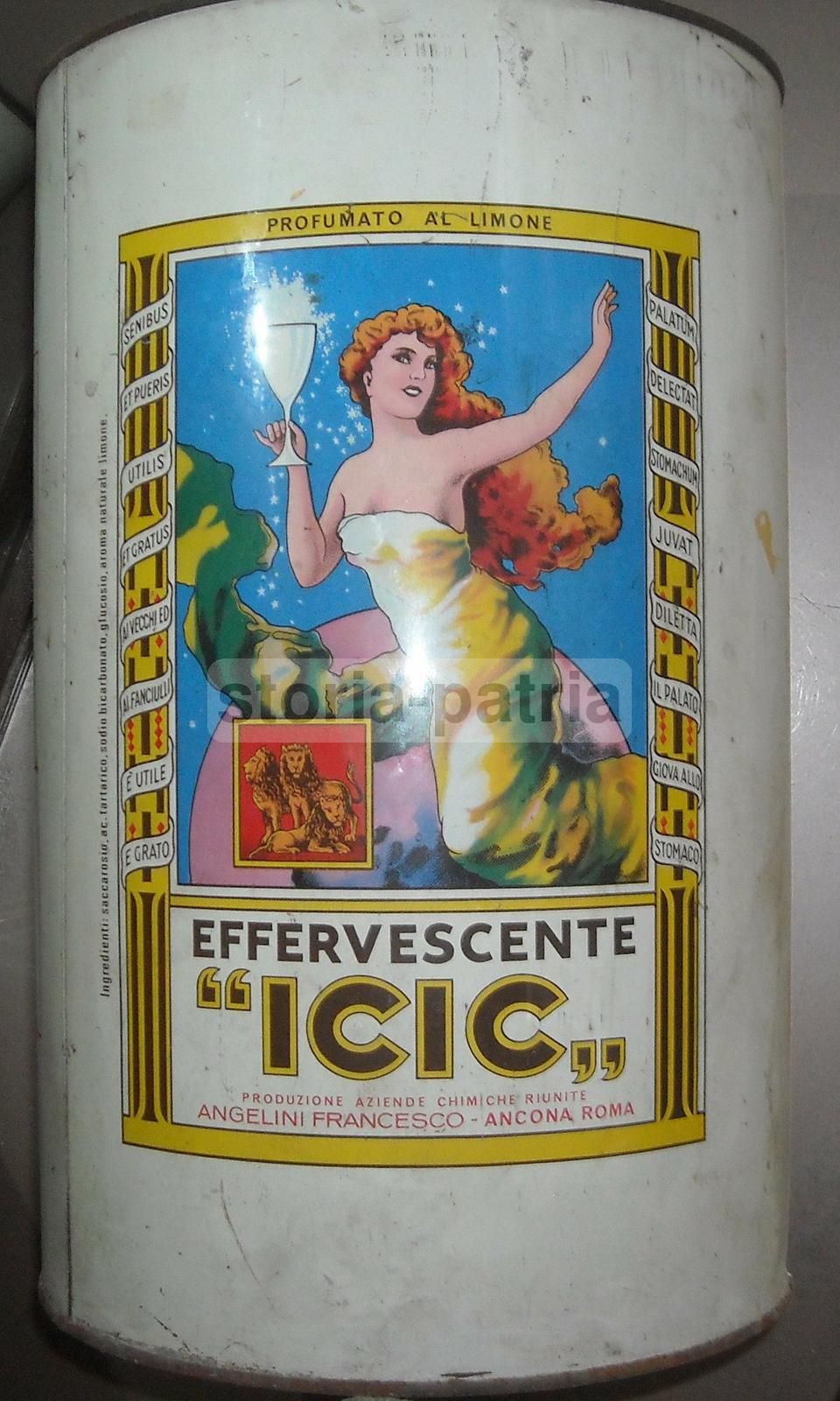 Barattolo Pubblicitario Icic Angelini Ancona, Anni '20 '40