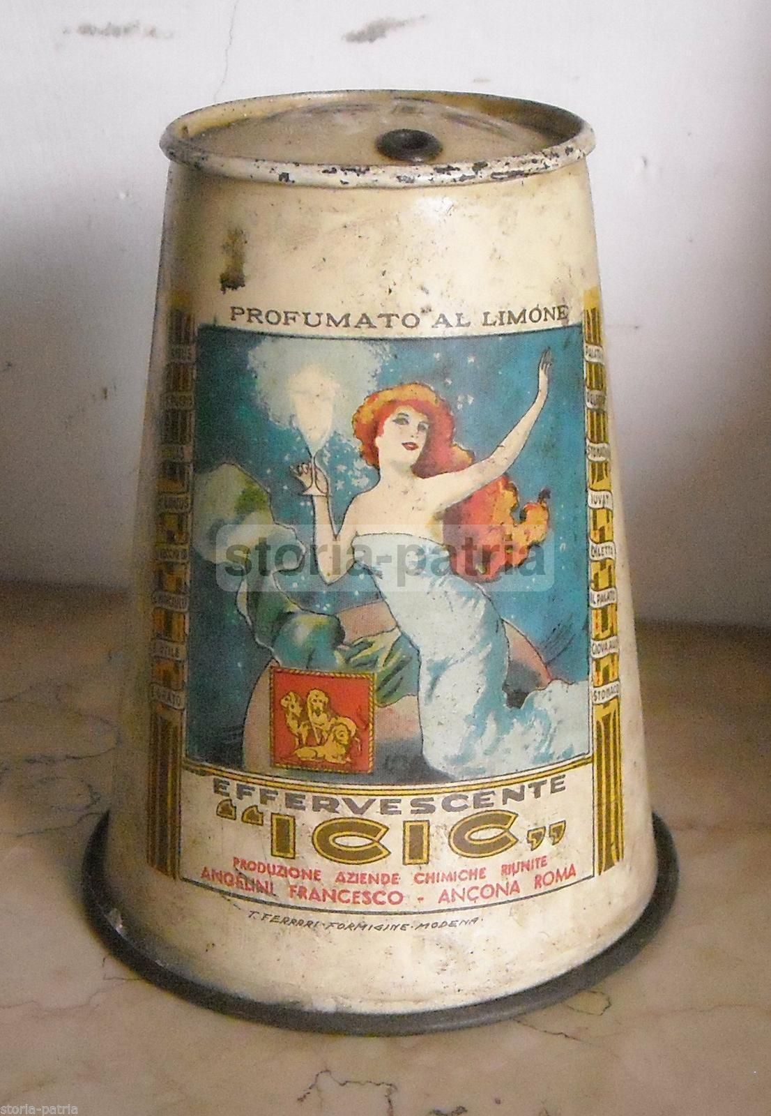 Scatola Latta Effervescente Angelini Liberty Ancona Roma 1900