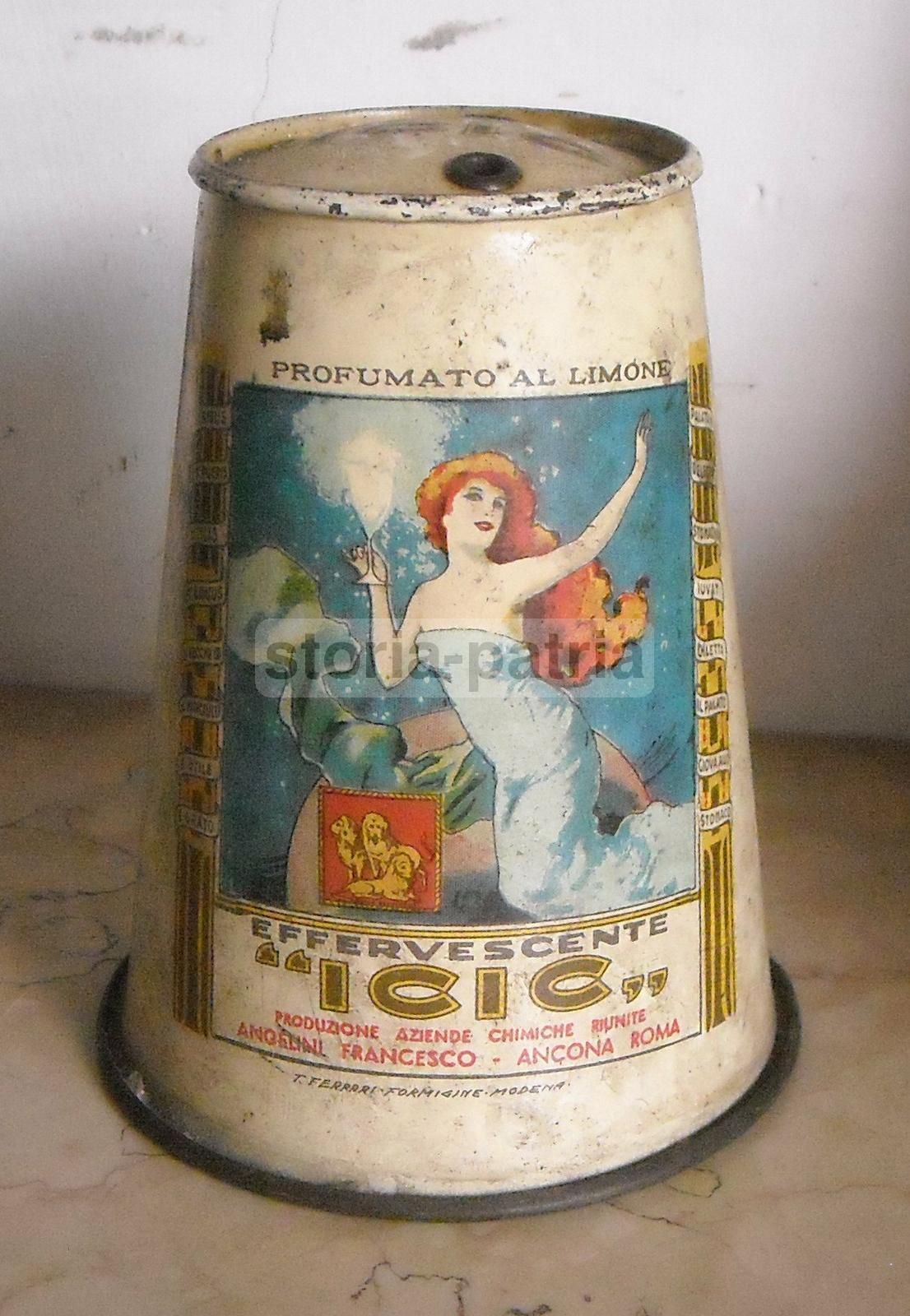 Scatola Latta Effervescente Angelini Liberty Ancona Roma 1900