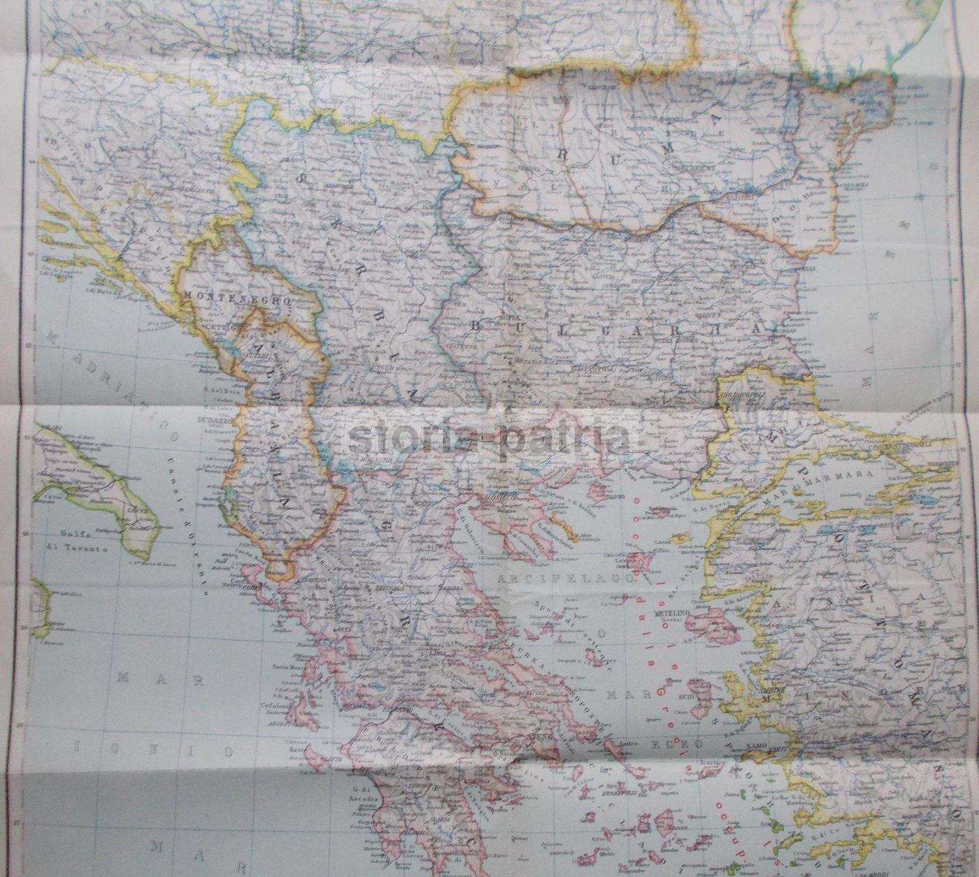 Mappa Della Penisola Balcanica (1916), G.B. Paravia