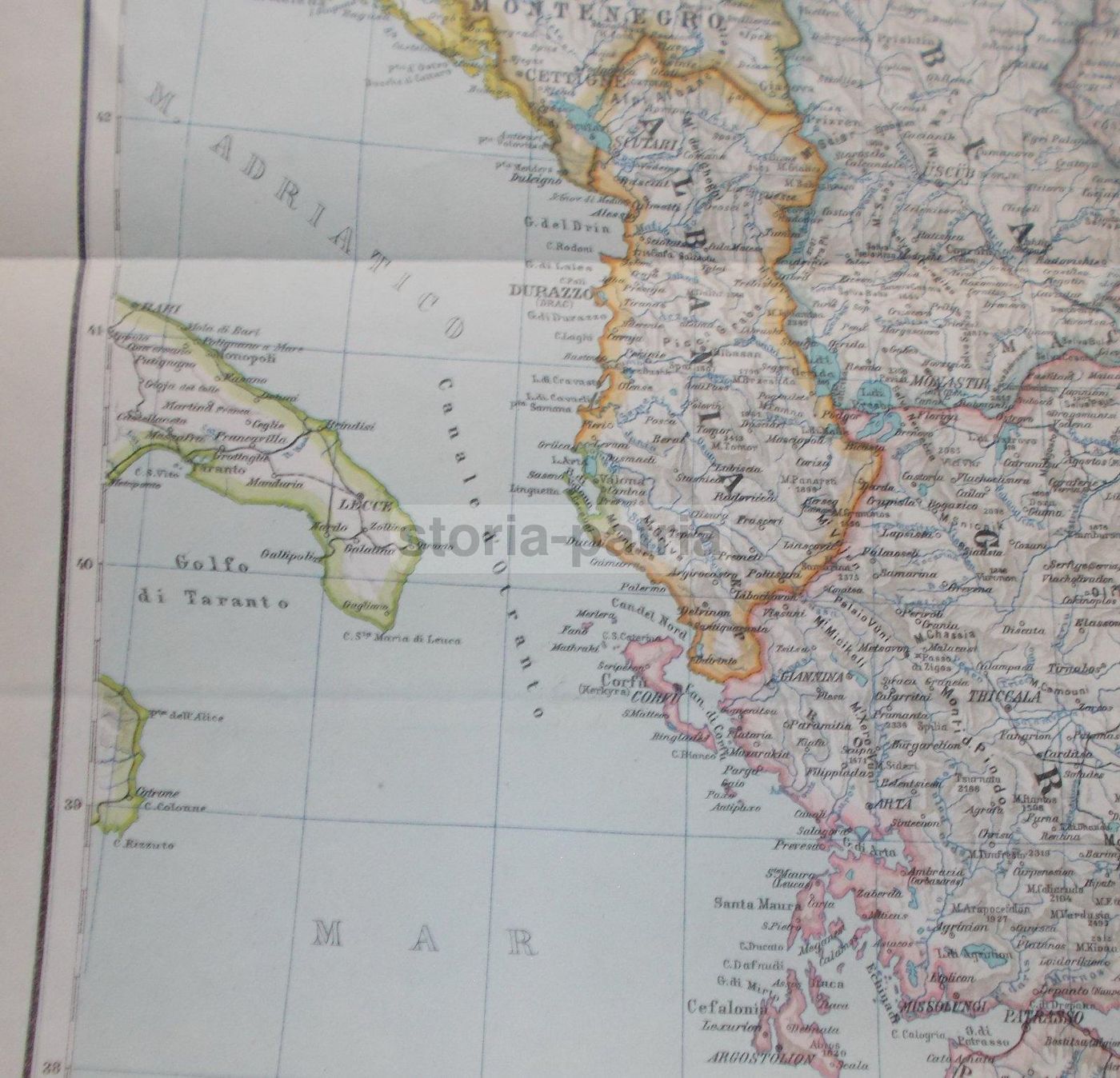 Mappa Della Penisola Balcanica (1916), G.B. Paravia