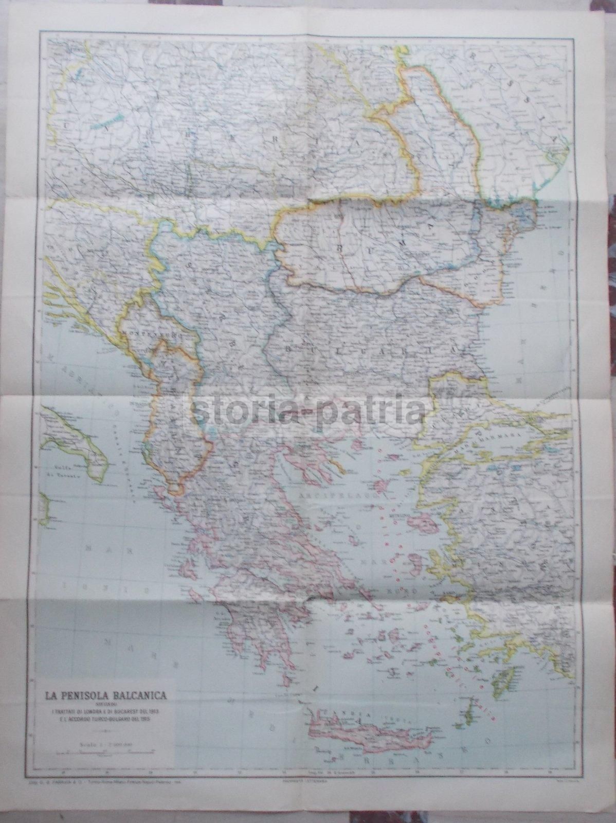 Mappa Della Penisola Balcanica (1916), G.B. Paravia
