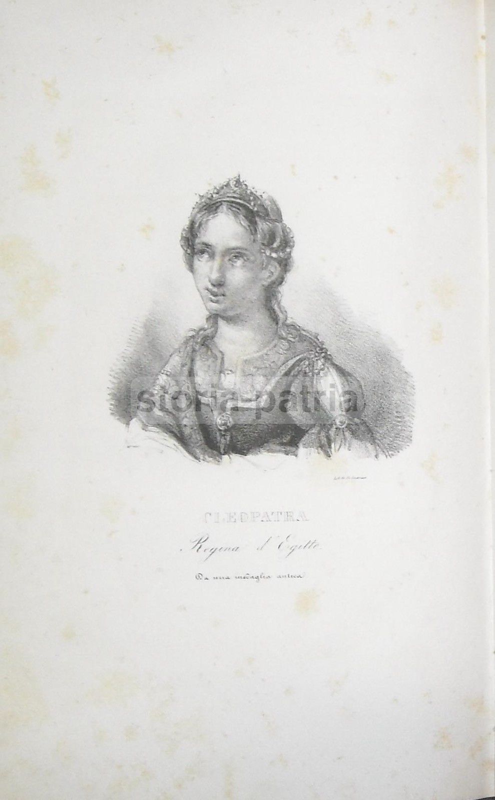 Cleopatra Regina d'Egitto, Litografia Originale Di Francesco Guarisco, 1840 Circa