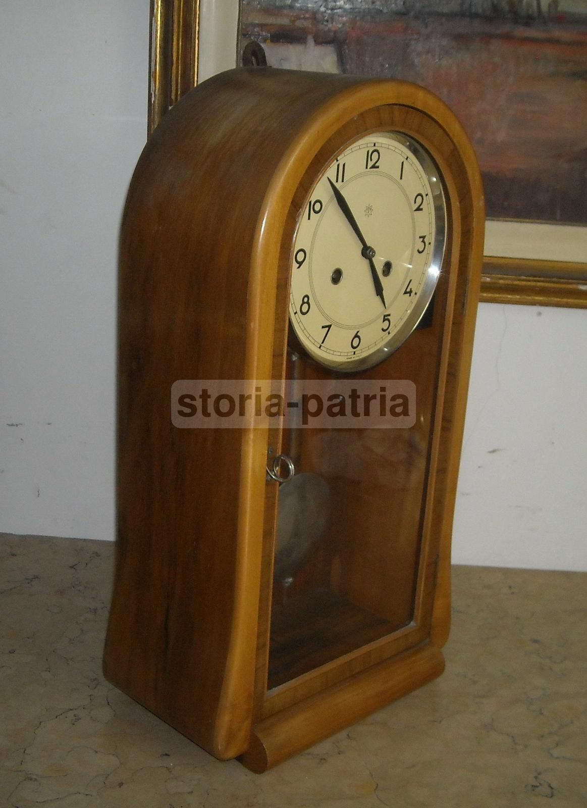 Orologio Da Parete Junghans Anni '30 '40 In Legno Di Noce
