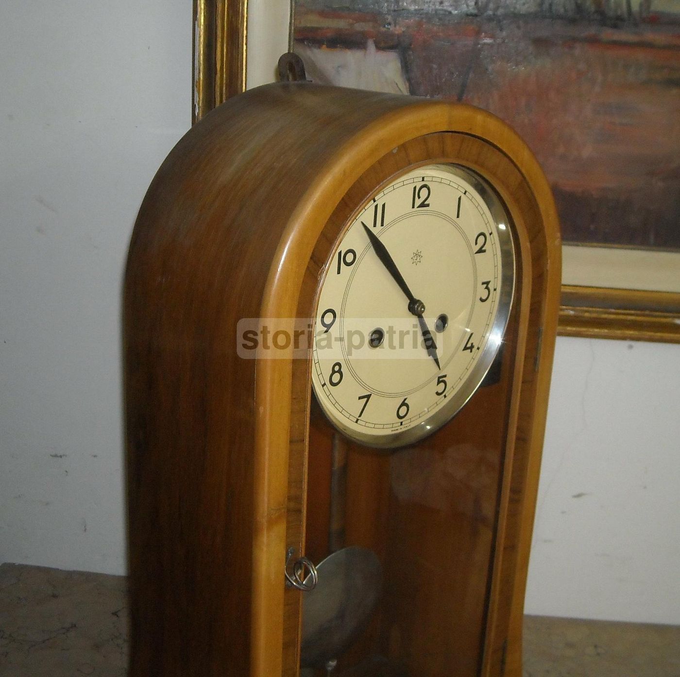 Orologio Da Parete Junghans Anni '30 '40 In Legno Di Noce