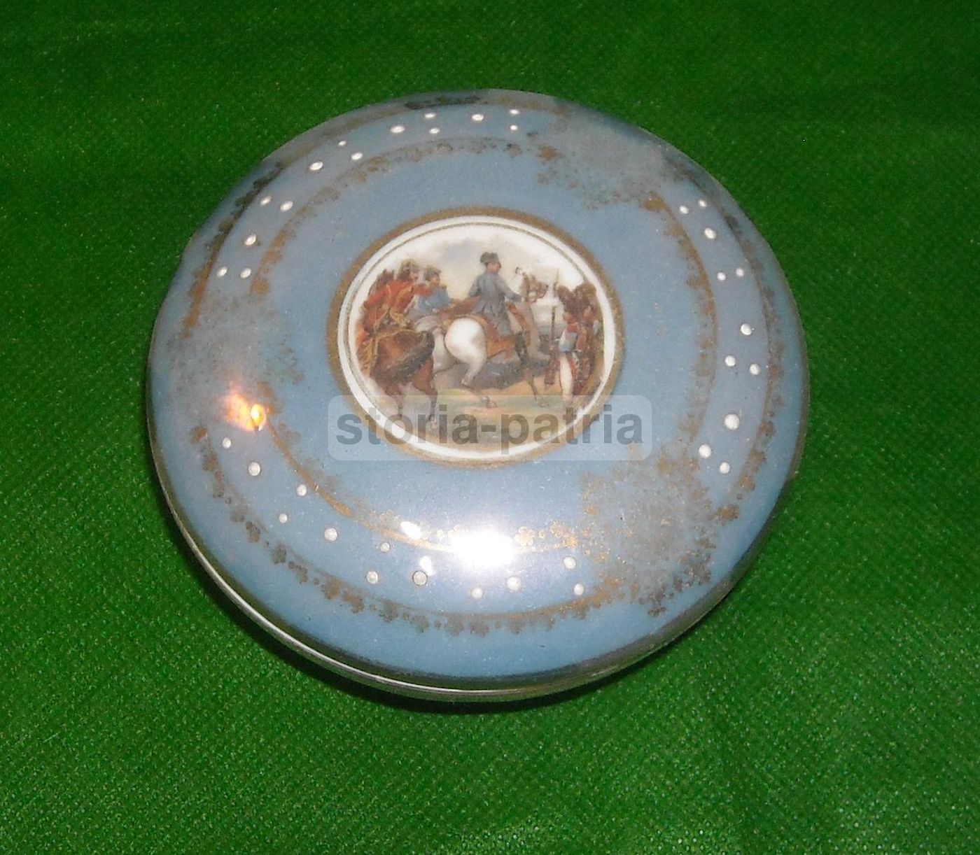 Cofanetto Porcellana Ginori Con Miniatura Militare Napoleonica