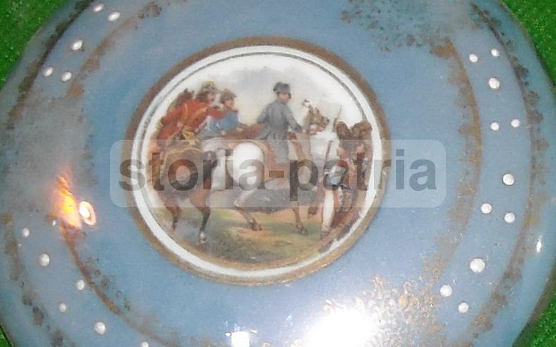 Cofanetto Porcellana Ginori Con Miniatura Militare Napoleonica