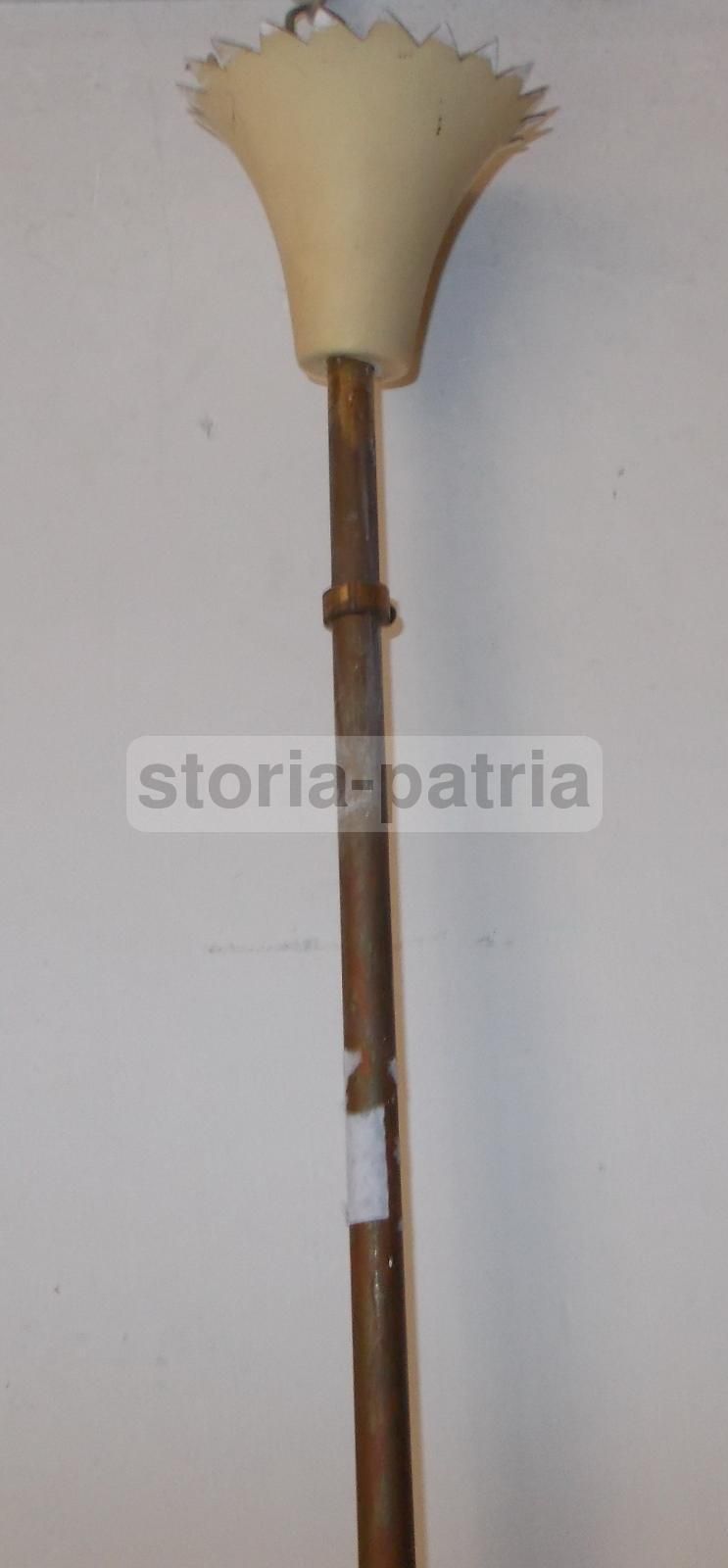 Lampadario Vintage In Vetro E Ottone, Anni '50