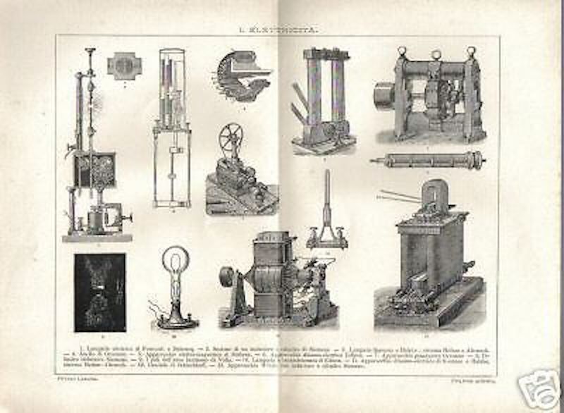 Stampa Antica Apparecchiature Elettriche, Anni '20 '30