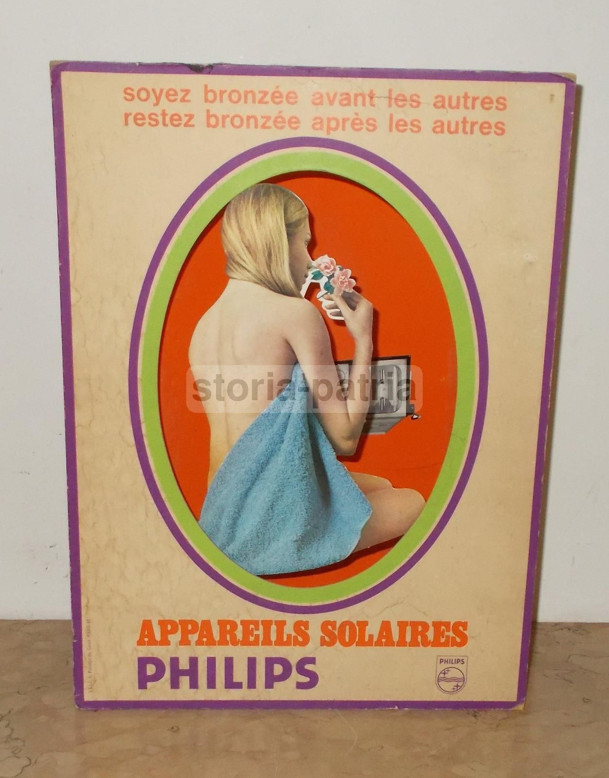 Pubblicità Philips Lampade Abbronzanti Vintage Anni '50 SEIC Paris