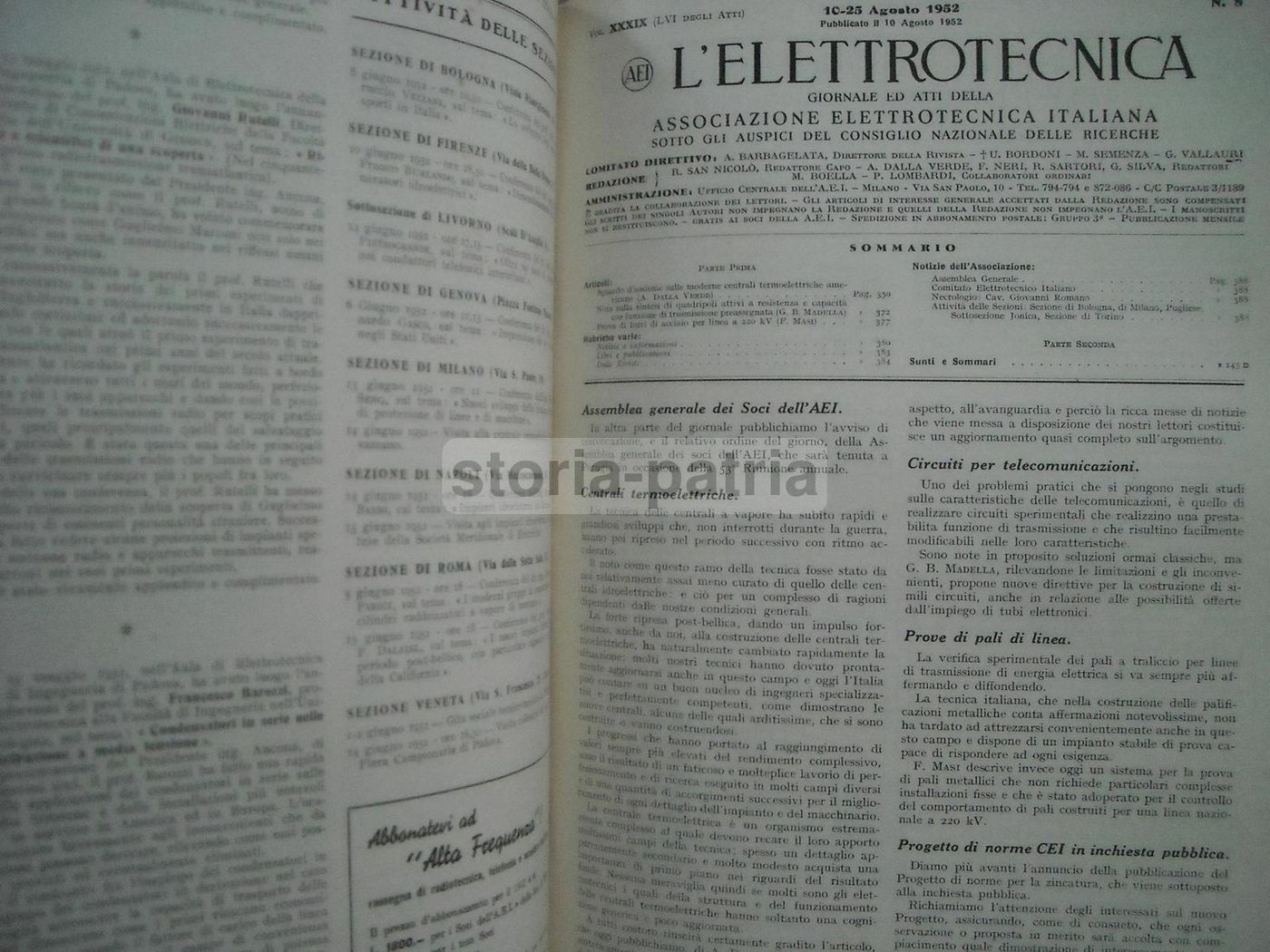 L'Elettrotecnica: 5 Annate 1949 1959, Rivista AEI Milano