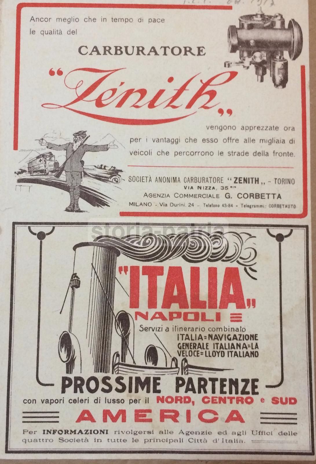 Pubblicità Lampade Elettriche Tudor E Carburatori Zenith, 1900