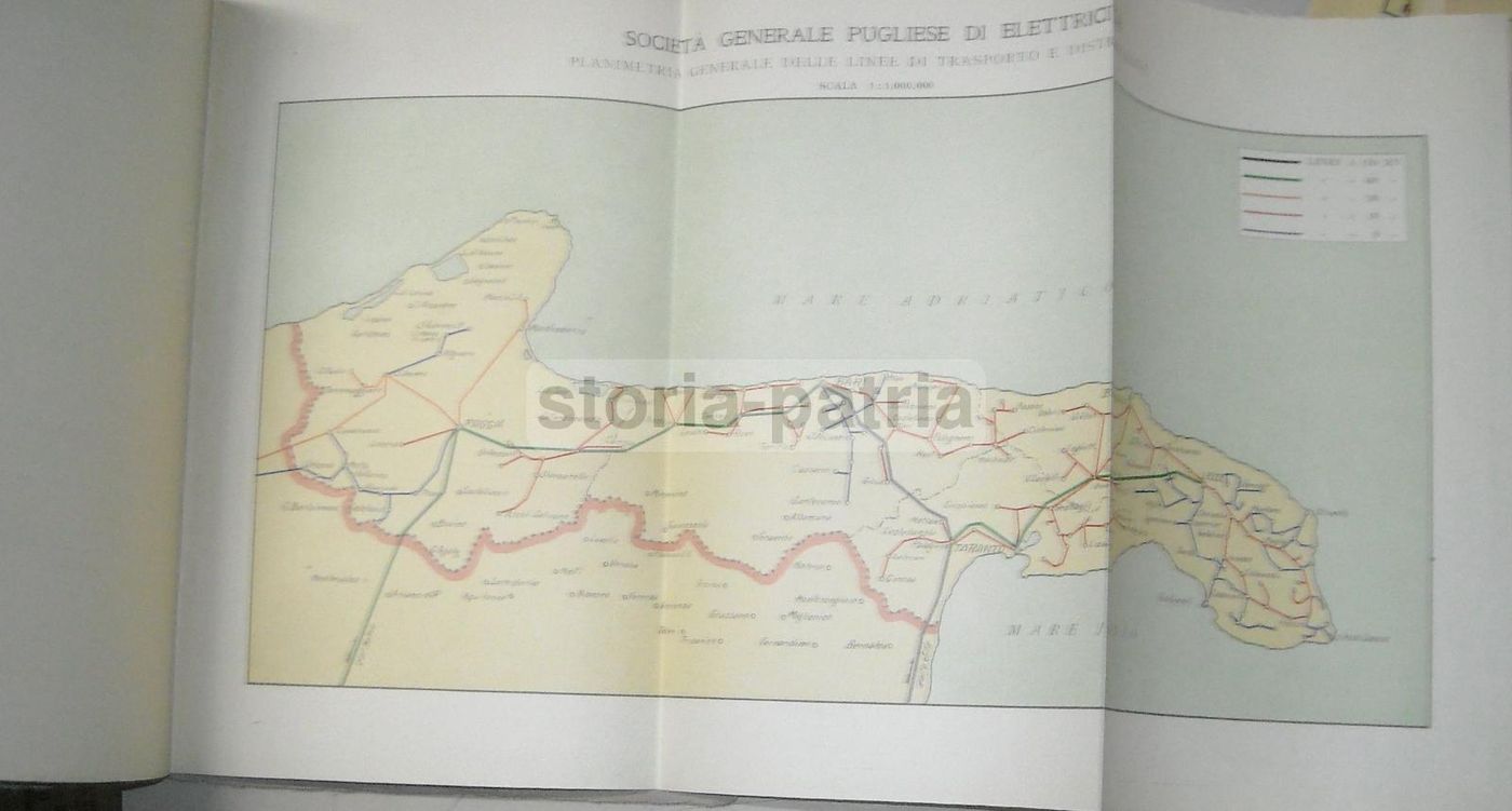 Energia Idroelettrica In Puglia 1930 Con Mappe Storiche, Bari
