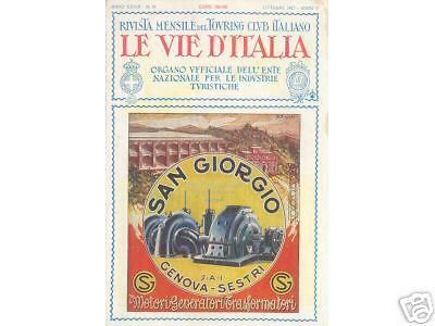 Pubblicità San Giorgio Genova Sestri Motori Generatori 1927