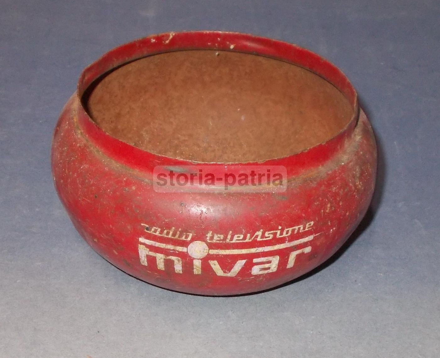 Soprammobile Pubblicitario Mivar Radio Televisione Rosso Vintage