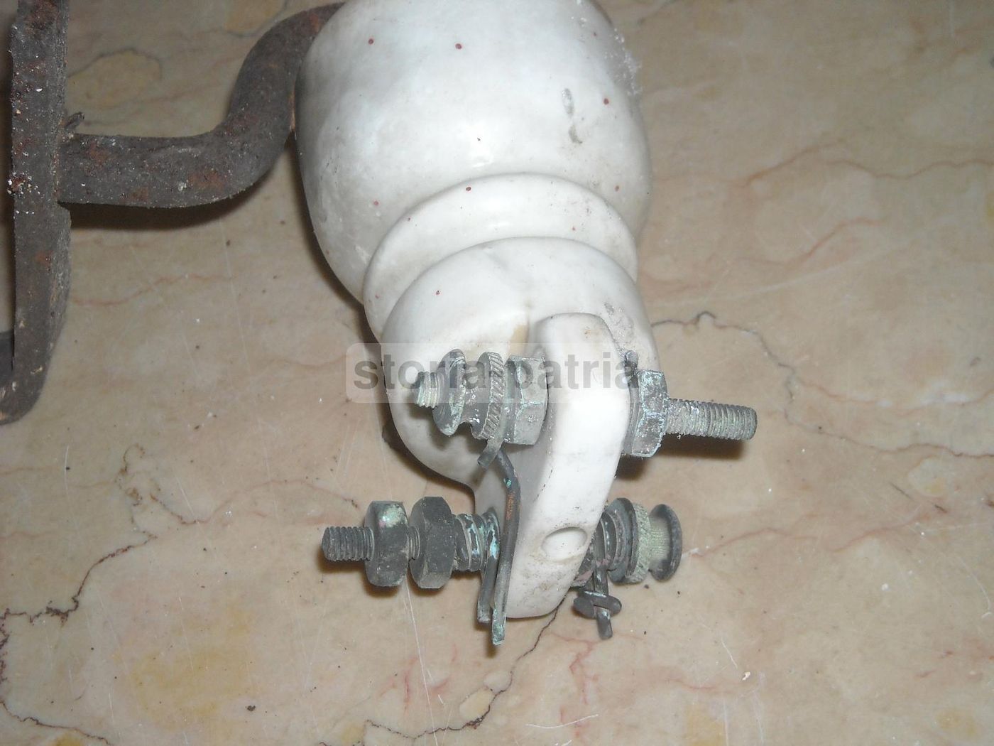 Isolatore Antico In Porcellana Per Linee Elettriche, Anni '30