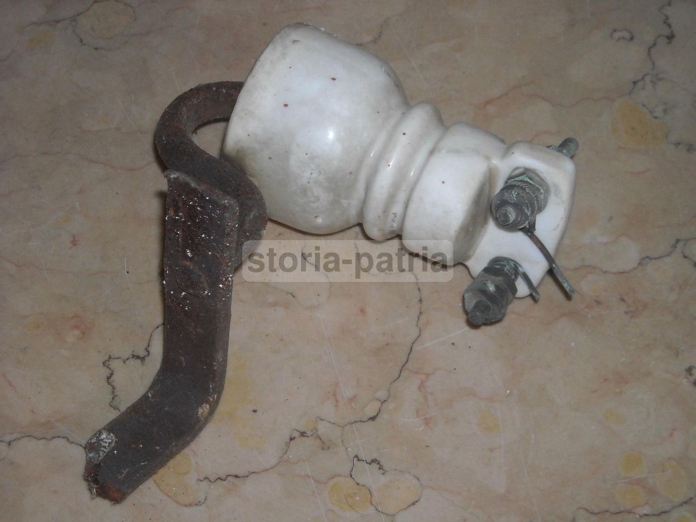 Isolatore Antico In Porcellana Per Linee Elettriche, Anni '30