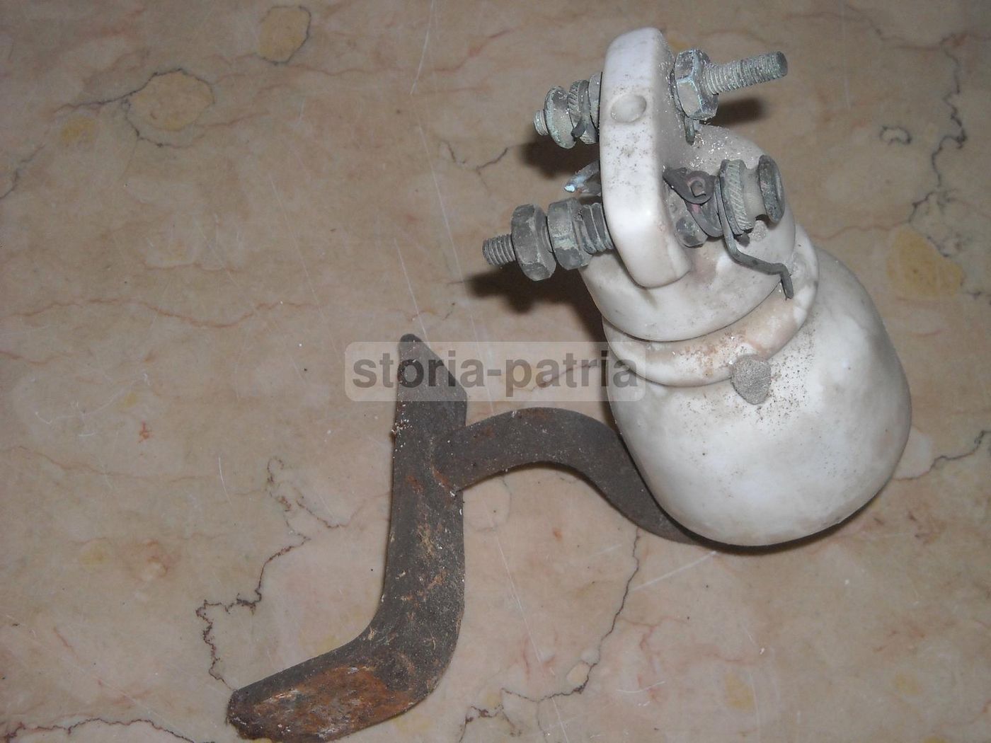 Isolatore Antico In Porcellana Per Linee Elettriche, Anni '30