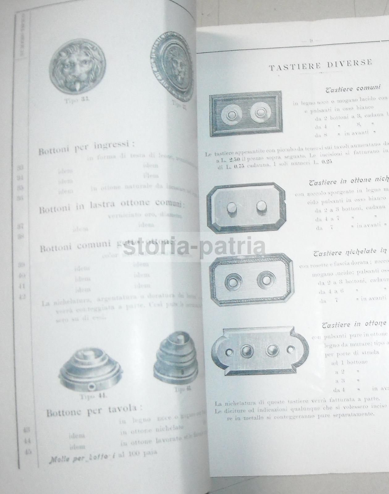 Catalogo Zeda Apparecchi Elettrici Milano 1907 Suonerie Telefoni