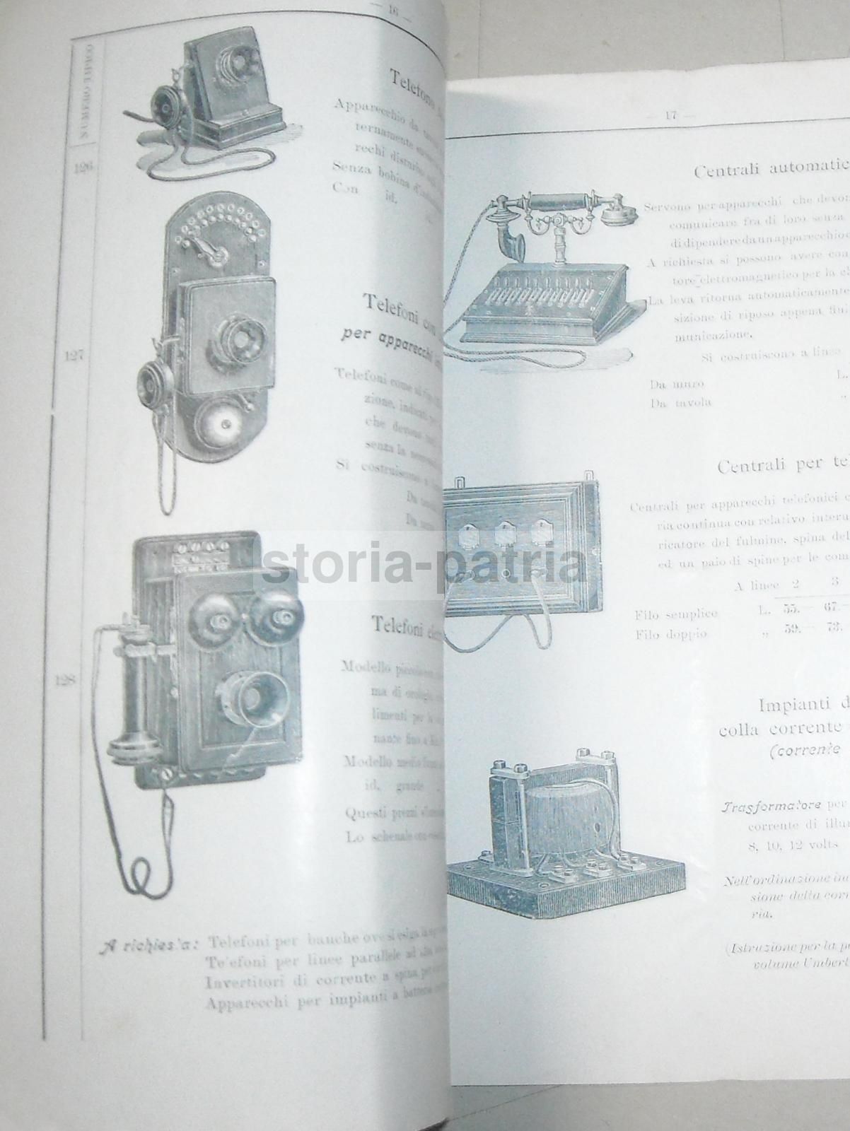 Catalogo Zeda Apparecchi Elettrici Milano 1907 Suonerie Telefoni