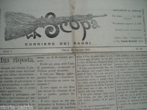La Scopa, Corriere Dei Bagni: Chieti, 15 Agosto 1891