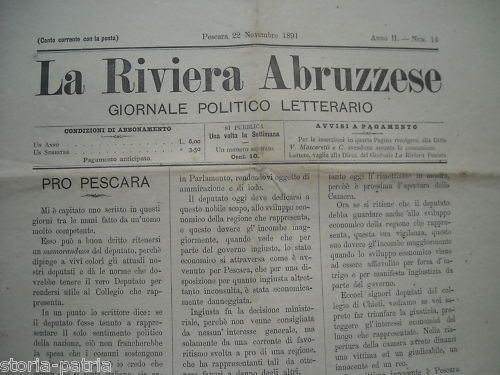 La Riviera Abruzzese (1891): Giornale Storico Di Chieti