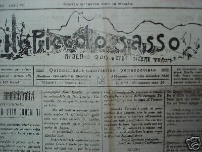 Il Piccolo Sasso 1929 Quindicinale Umoristico Satirico Teramo