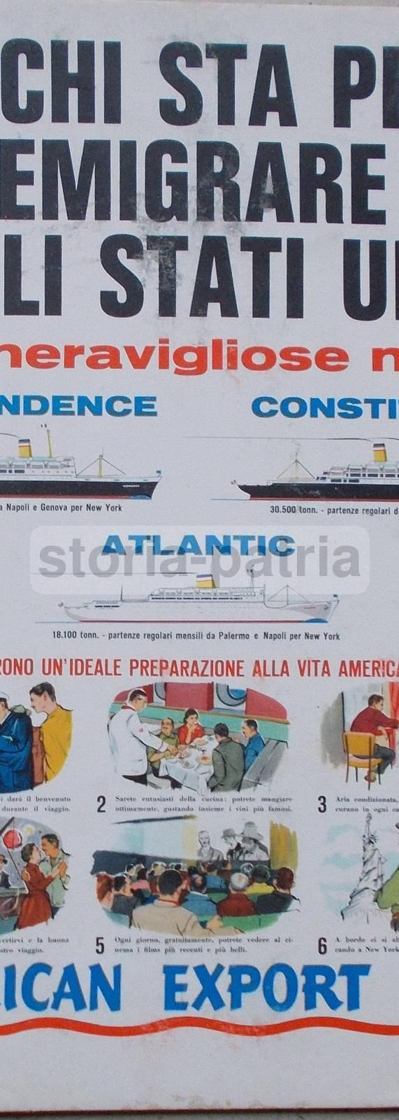 Manifesto Pubblicitario American Export Lines: Emigrazione Per New York