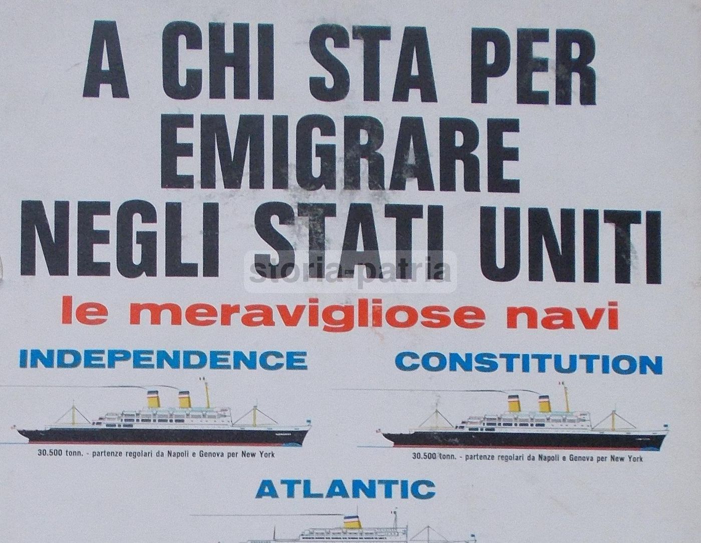 Manifesto Pubblicitario American Export Lines: Emigrazione Per New York