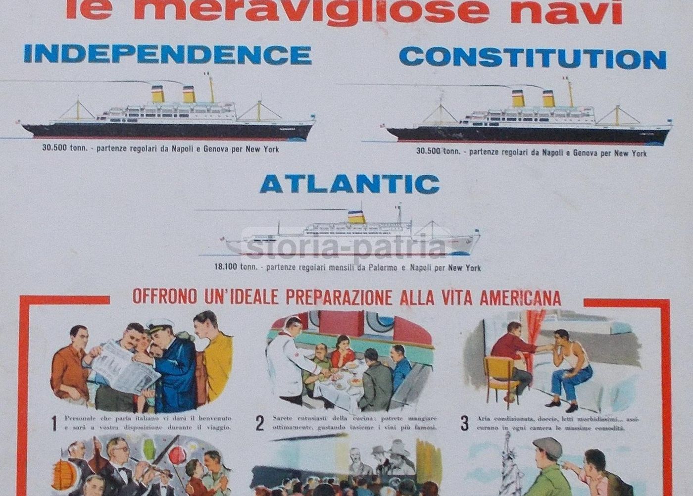 Manifesto Pubblicitario American Export Lines: Emigrazione Per New York