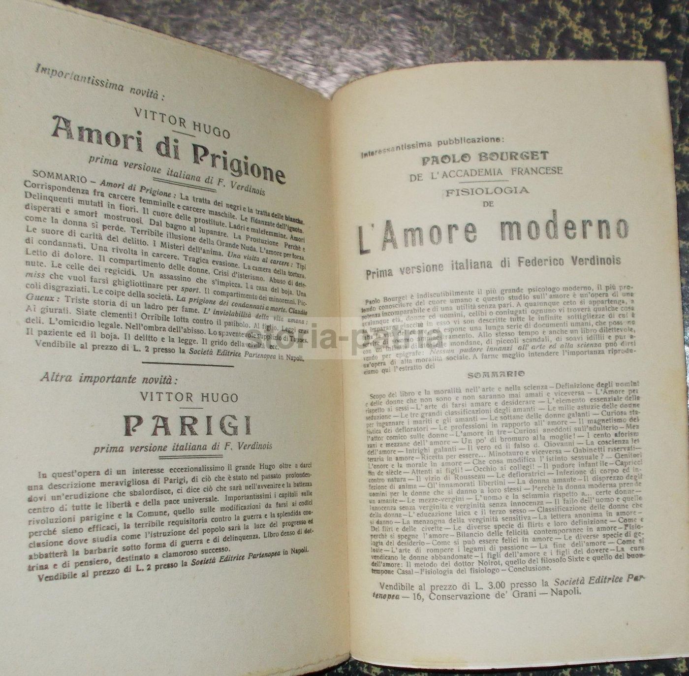 Emile Zola, Il Romanzo Della Morte, Edizione Napoletana Primi '900