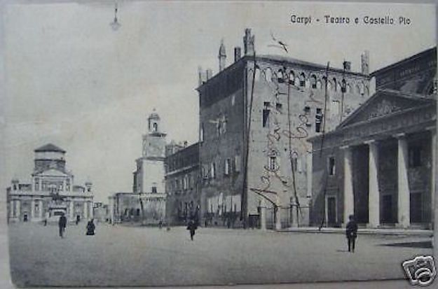 Carpi: Teatro E Castello Pio. Cartolina Animata, 1915. Emilia Romagna