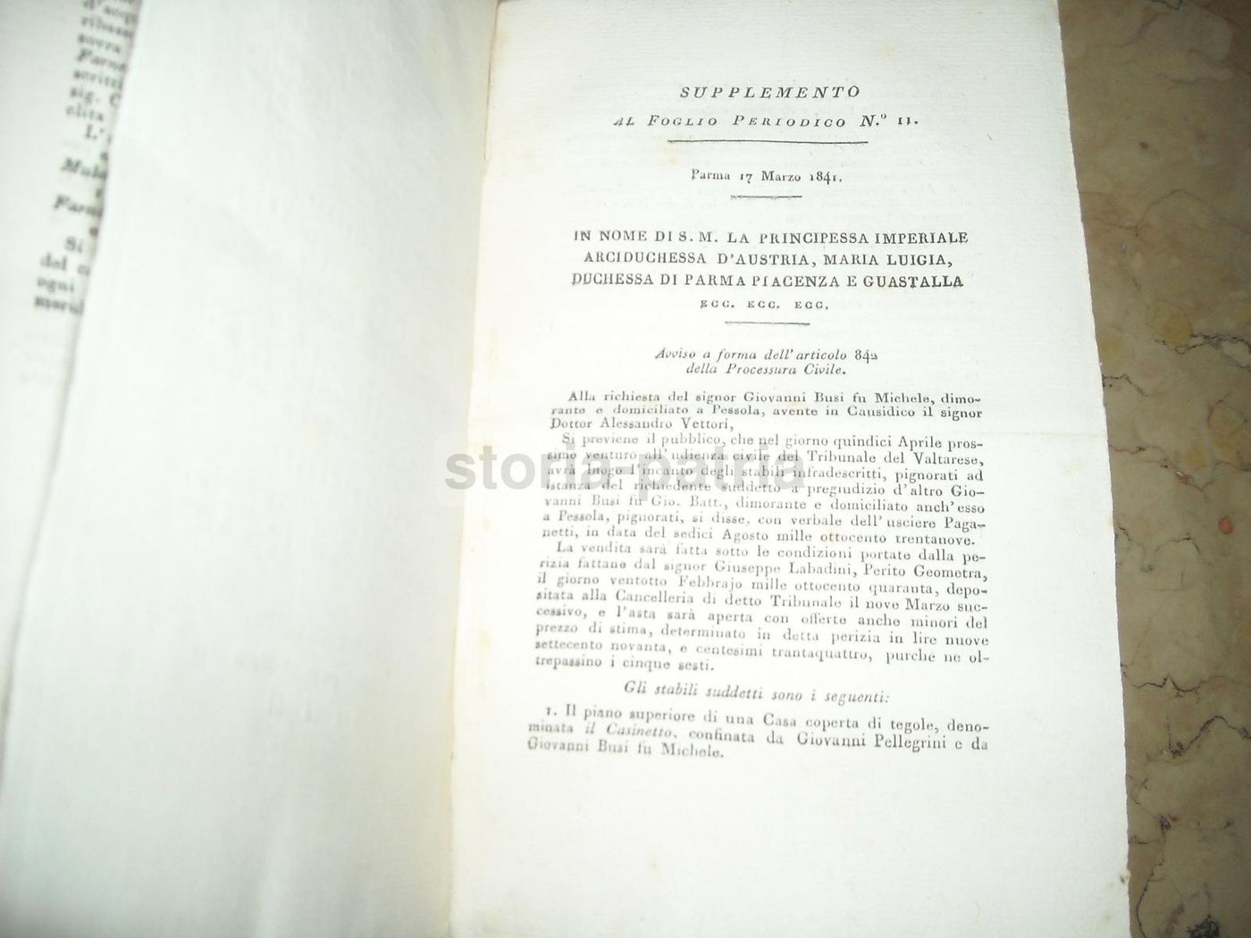 Bollettino Ufficiale Ducato Di Parma 1841: Economia E Araldica