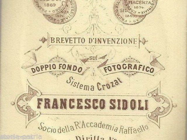 Fotografia Antica Francesco Sidoli, Piacenza: Ritratto Femminile Con Brevetto Crozat E Stemma Savoia