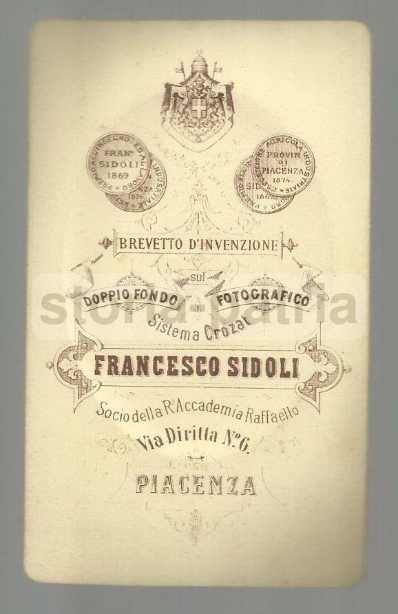 Fotografia Antica Francesco Sidoli, Piacenza: Ritratto Femminile Con Brevetto Crozat E Stemma Savoia